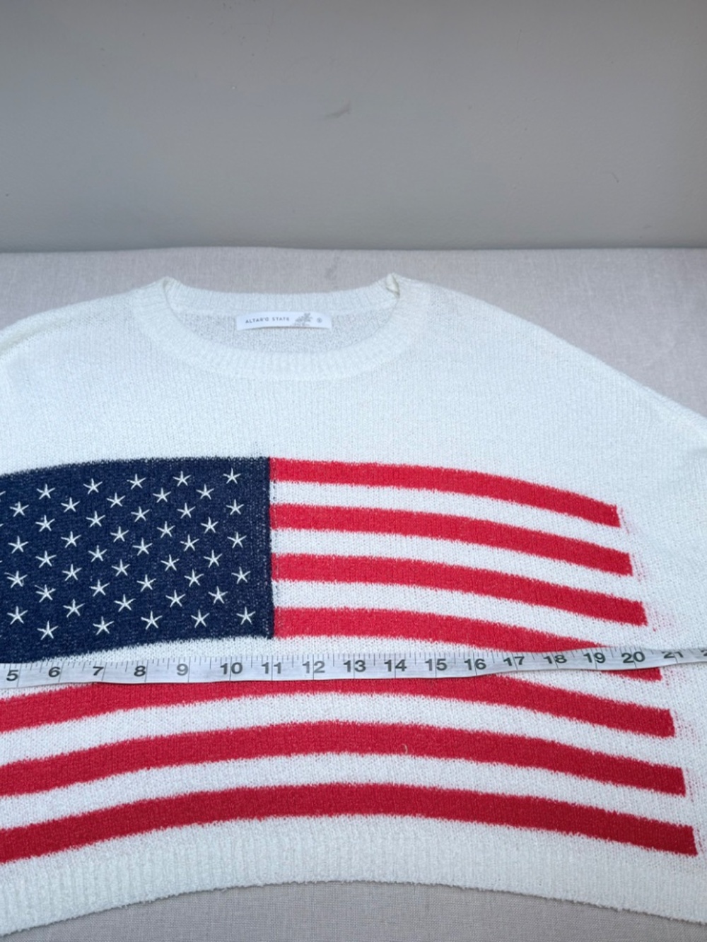 Altar’d State Summer Cropped American Flag Patriotic USA Fourth of July Sweater - Picture 3 of 10